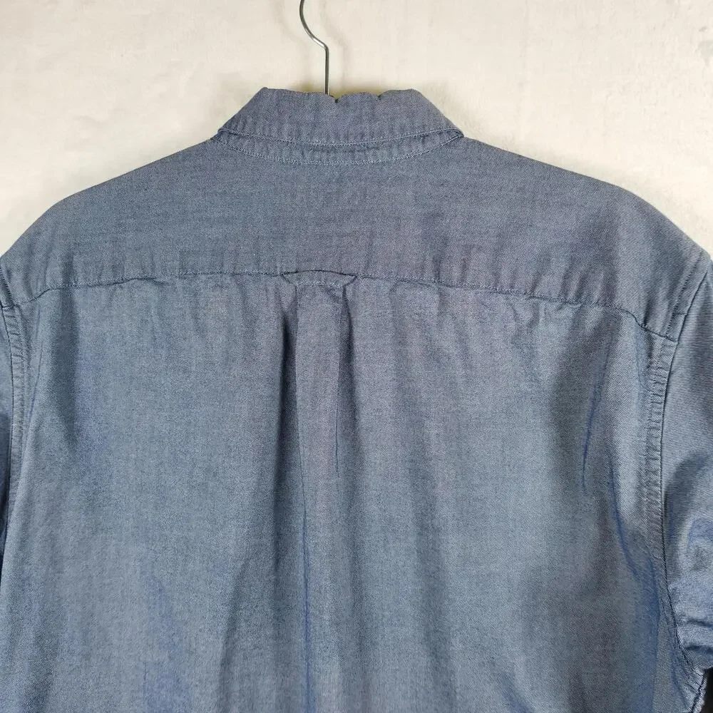 Banana Republic Stretch Oxford Grant Fit Men's Size M‎ Blue Cotton Casual Shirt